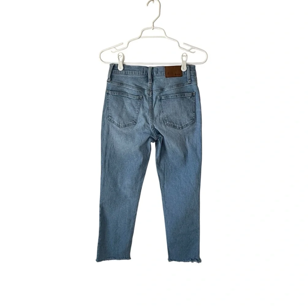 MADEWELL Perfect Vintage 10” High Rise Jean in Ellicott Wash, Raw Hem, Size 25P - Picture 2 of 10